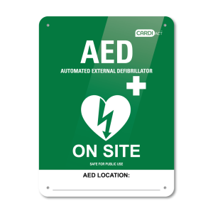 CARDIACT Poly AED On-Site Sign 22.5 x 30 cm